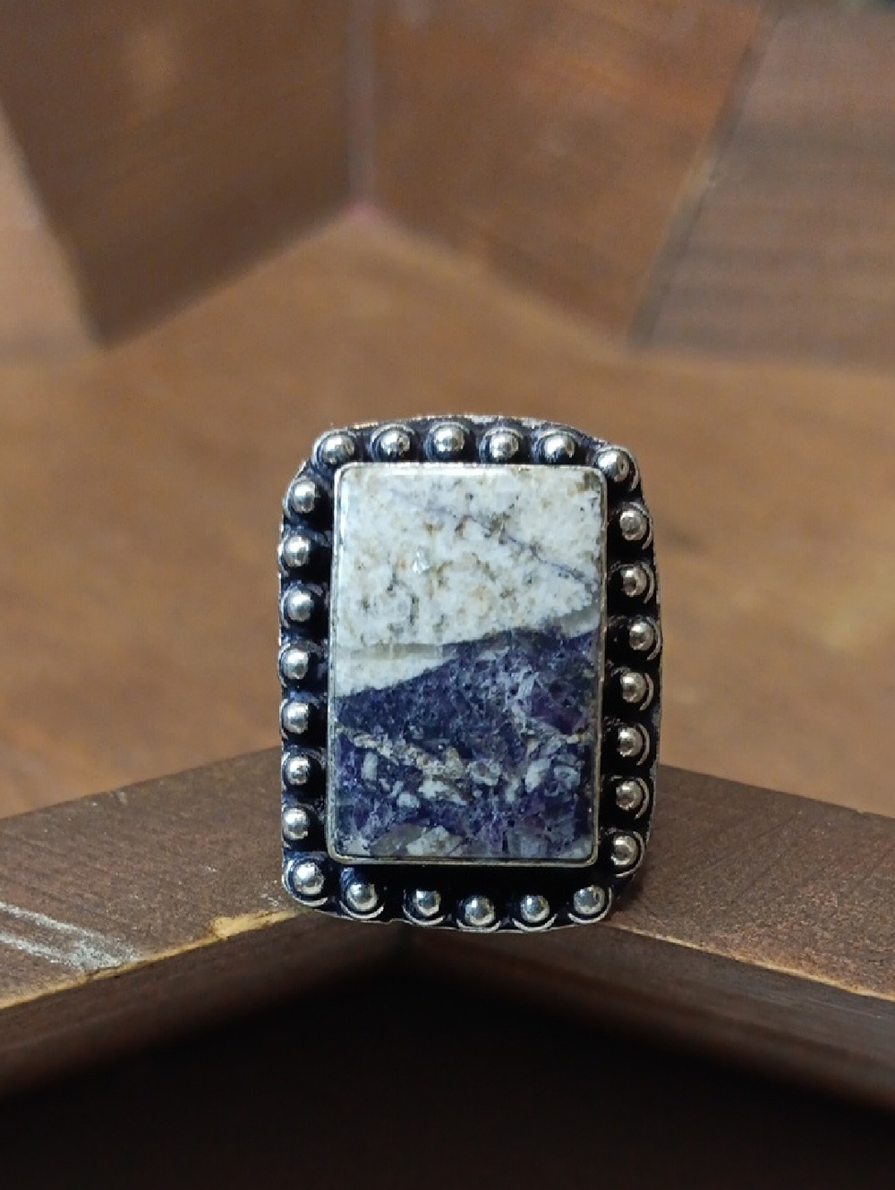 ⚡️3 for $24⚡️ Rectangular Purple and White Stone Statement Ring